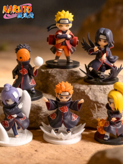 Naruto Akatsuki Action Scene Chibi Set – 6 Pieces (10cm)