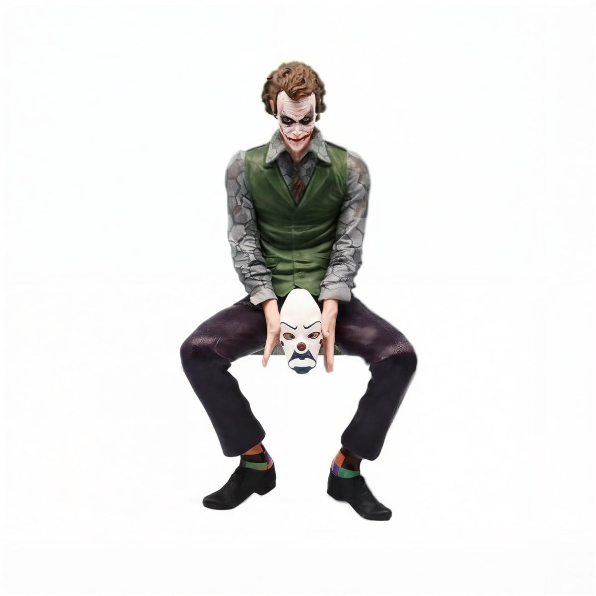 DC Joker No-Base Sitting Figure with Clown Mask – 15cm