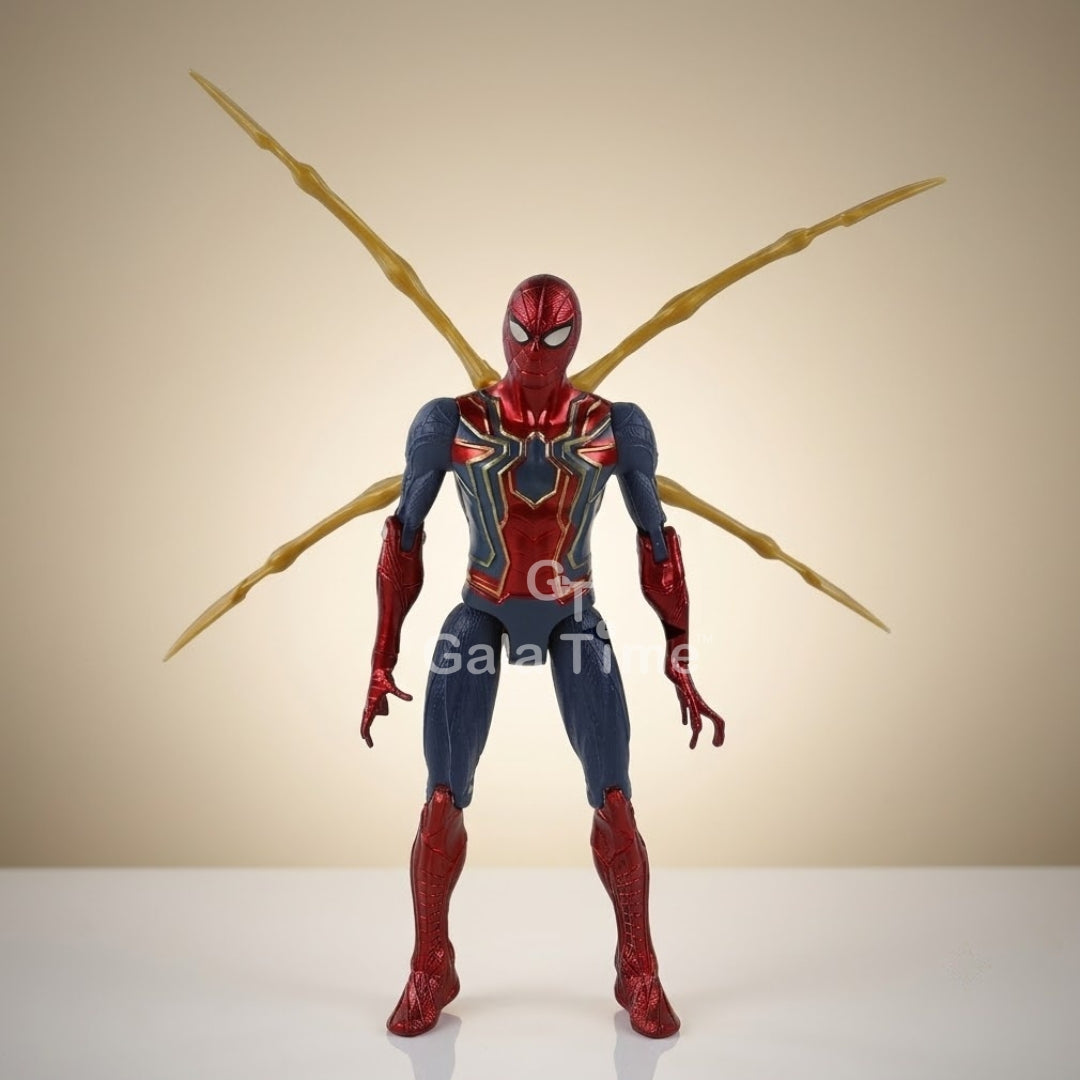 Marvel Iron Spider-Man Figure with Golden Robotic Arms – 20cm