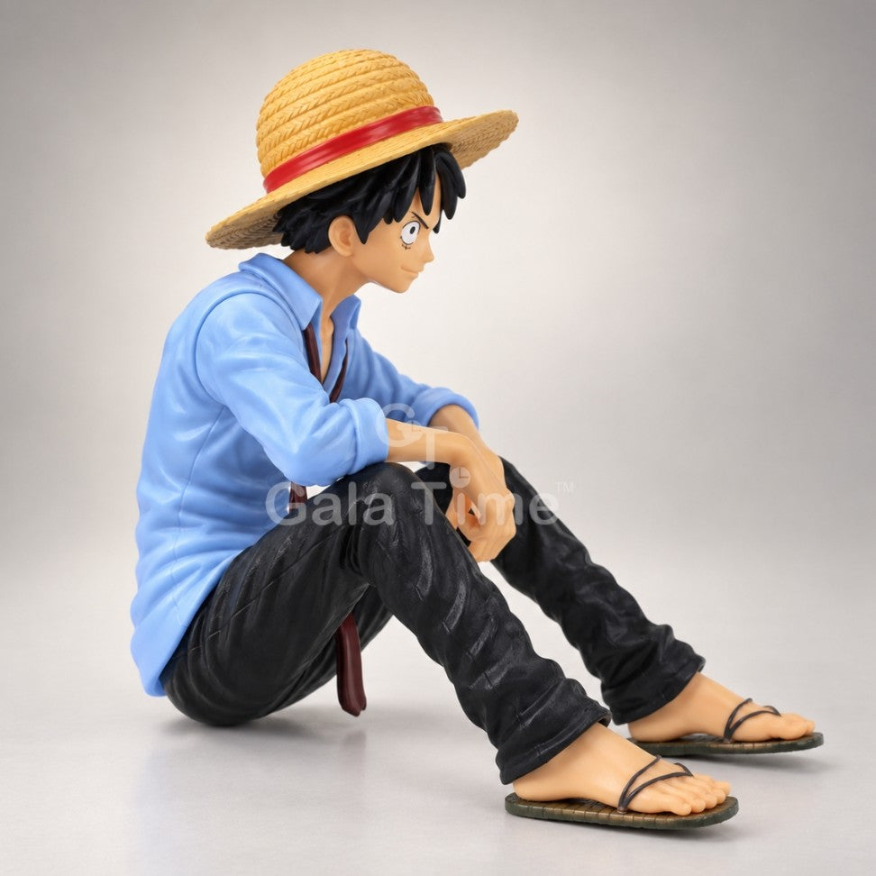One Piece Luffy Sitting Edge Figure – Blue Shirt – 15cm