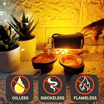 Water-Sensor LED Diya – Flameless (Pack of 12)