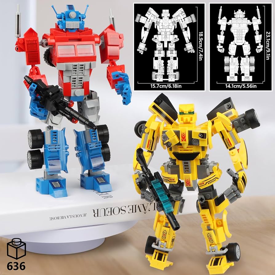 DH-03 Transform Warriors 2-Pack – Red Truck & Yellow Sports Car Robots