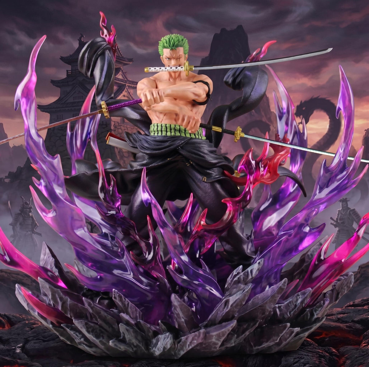 One Piece Roronoa Zoro King of Hell Santoryu Statue – 29cm