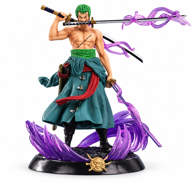 One Piece Zoro Figure with 2 Heads – 21cm