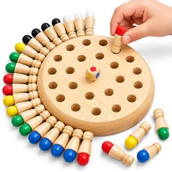 Wooden Memory Chess – Colour Match Game