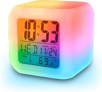 Colour-Changing LED Cube Alarm Clock