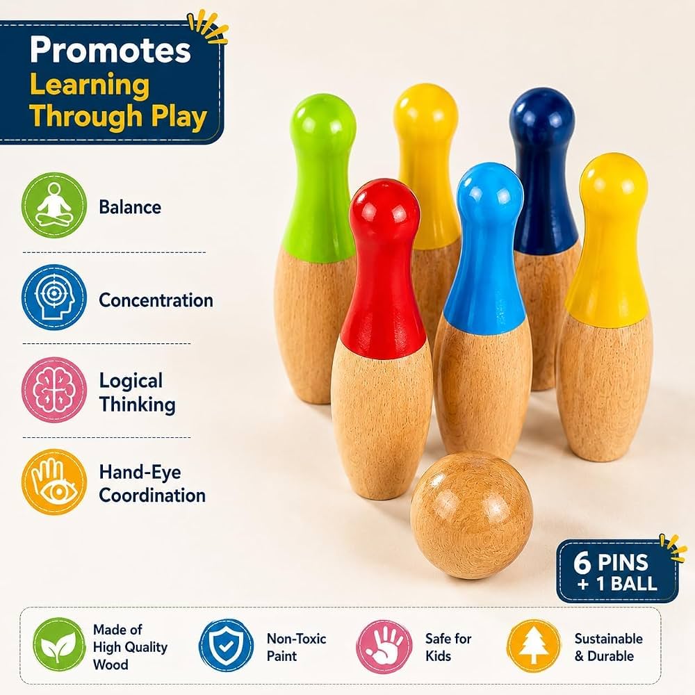 Wooden Bowling Game - image 2