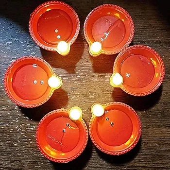 Water-Sensor LED Diya – Flameless (Pack of 12)