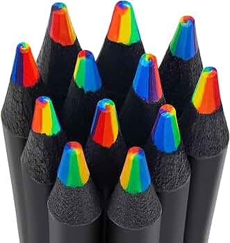 12 colours  Rainbow Pencils – Black Wood