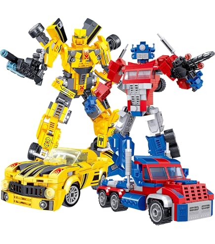 DH-03 Transform Warriors 2-Pack – Red Truck & Yellow Sports Car Robots