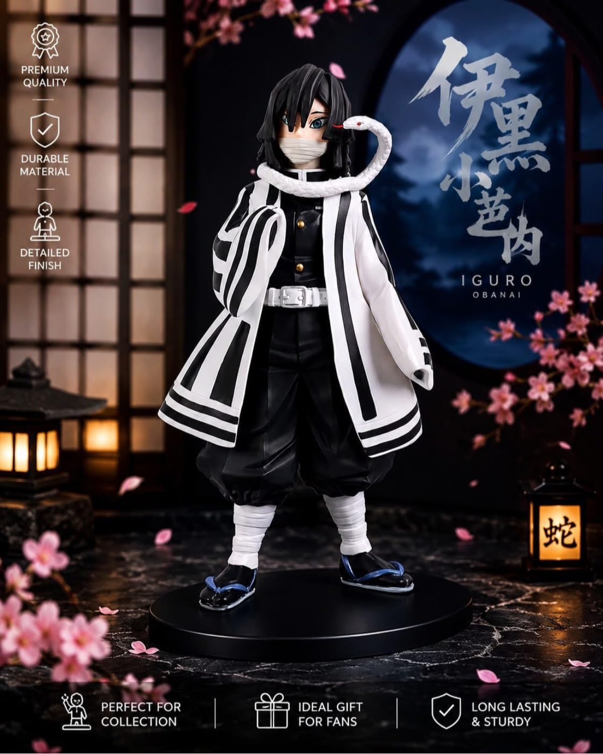 Demon Slayer Obanai Iguro Serpent Hashira Figure – 15cm