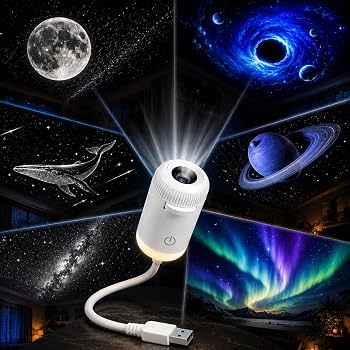 2-in-1 Galaxy Projector Night Light – 12 Films