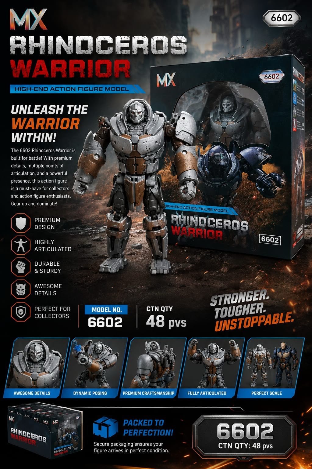 MX 6602 Rhinoceros Warrior action figure