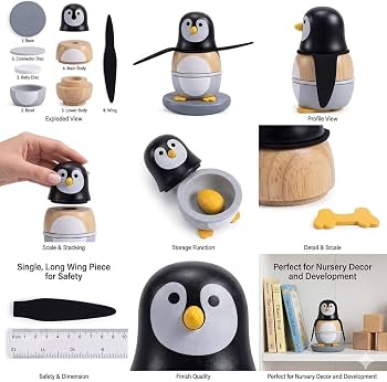 Wooden Penguin Stacking Tumbler - image 2