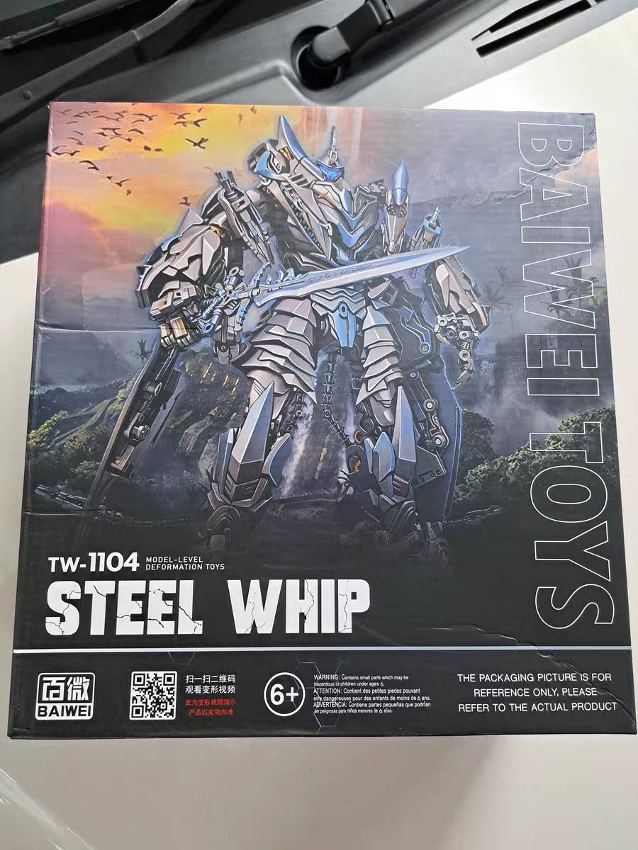 Baiwei TW-1104 Steel Whip – Silver & Ice-Blue Knight Robot