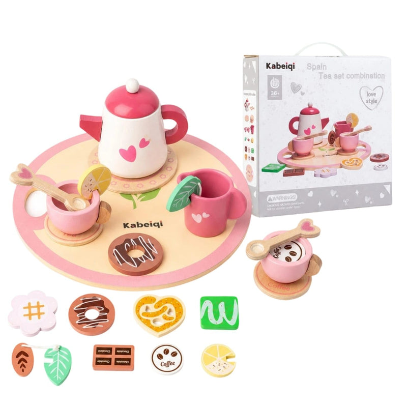 Wooden Pink Afternoon Tea Set