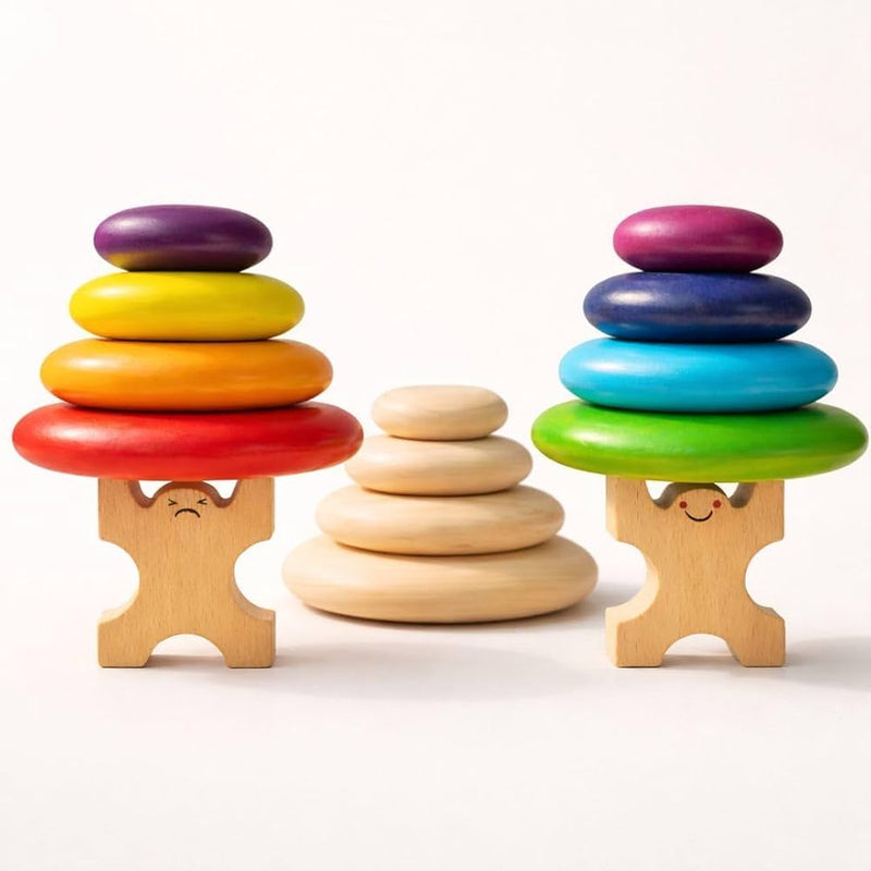 Wooden Pebble Stacking Toy
