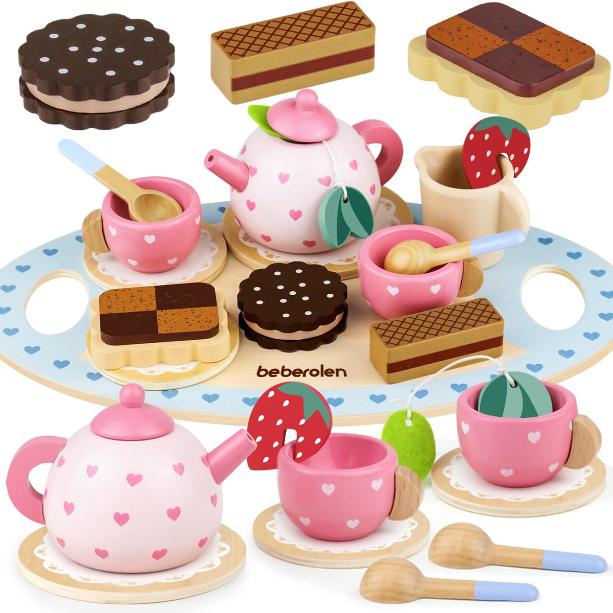 Wooden Pink Afternoon Tea Set - image 5