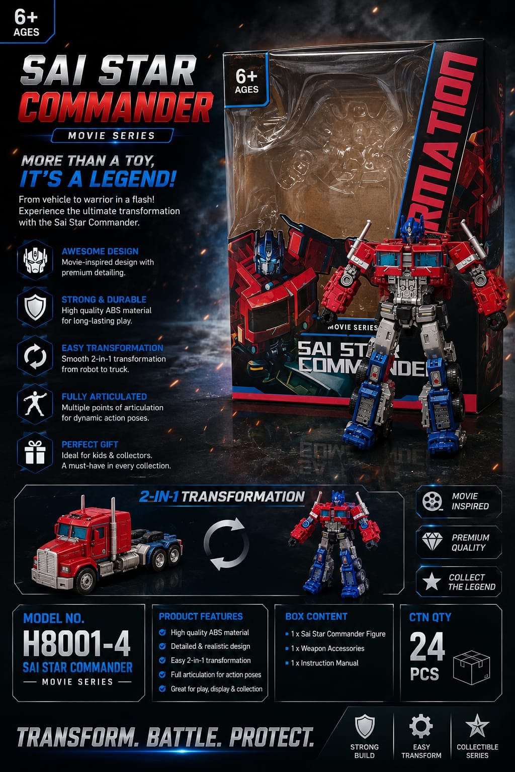 H8001-4 Sai Star Commander truck robot