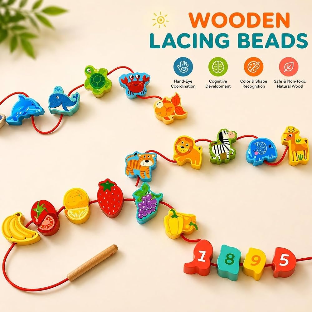 Wooden Lacing Toy (42 Pcs) - image 4