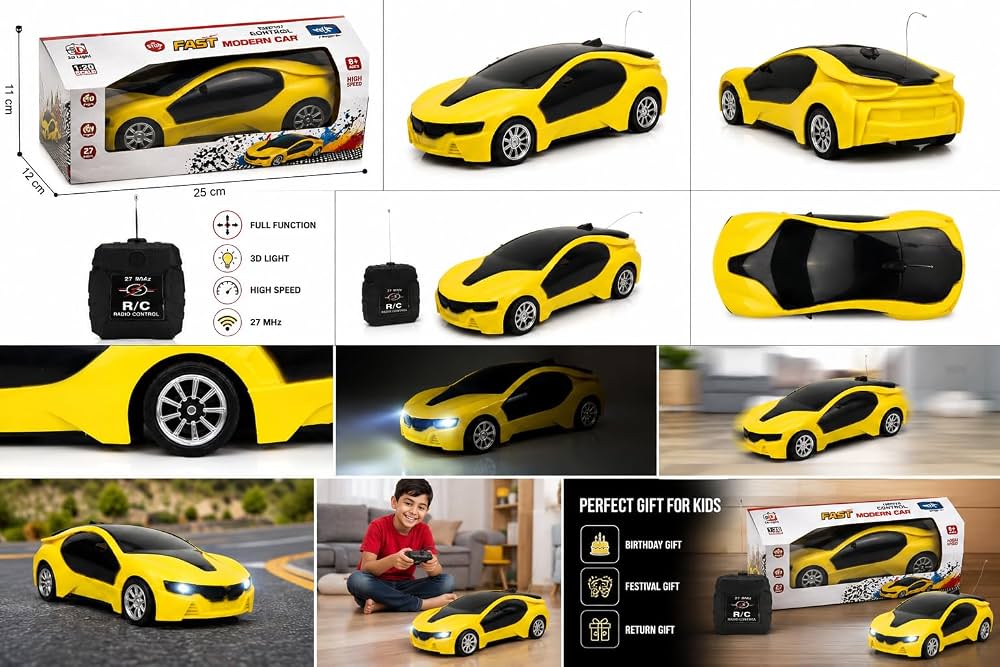Toyboi Spray 2.4G Smoke Sports Car – Headlights, Rechargeable (Multicolour)