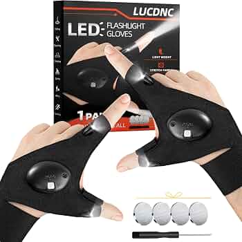 LED Flashlight Gloves (1 Pair)