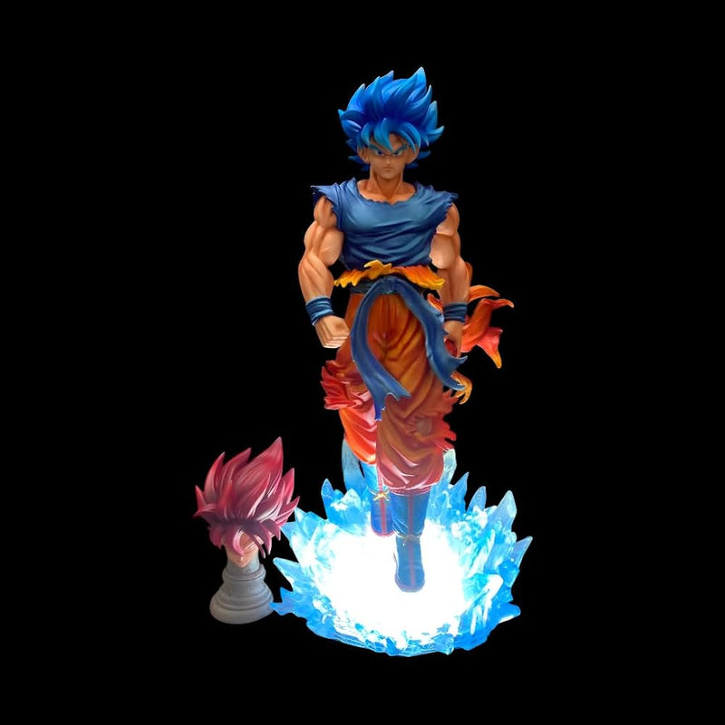 Dragon Ball Super Goku Super Saiyan Blue LED Statue with Super Saiyan God Head