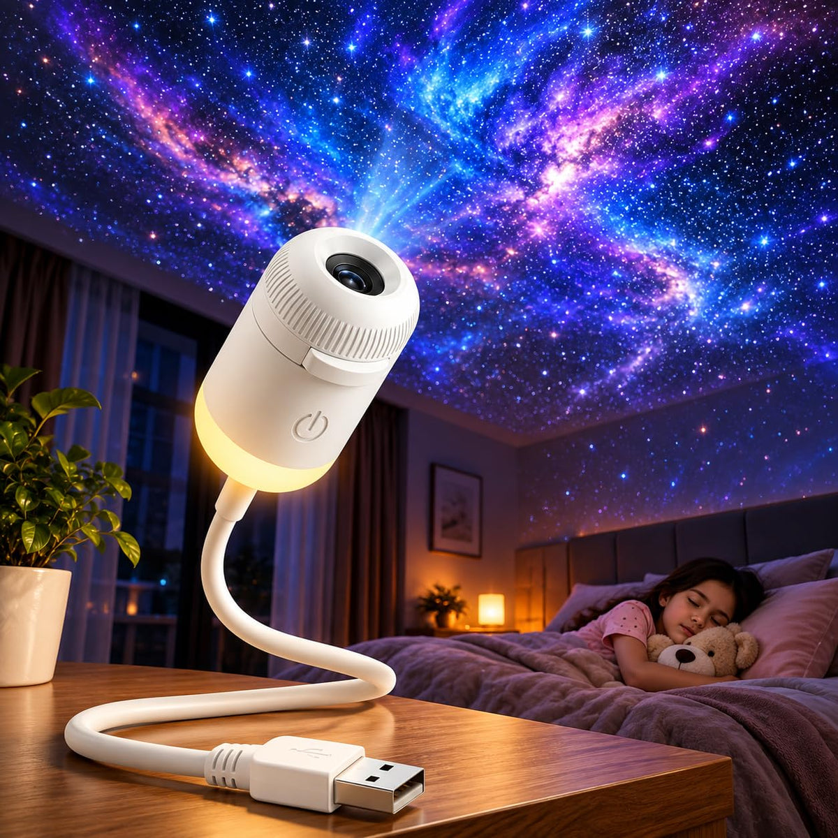 2-in-1 Galaxy Projector Night Light – 12 Films