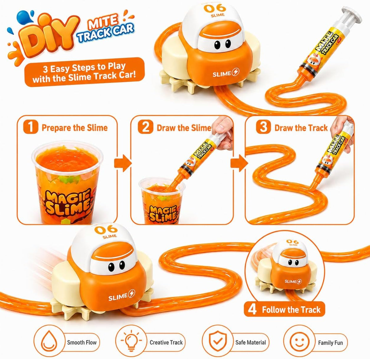 DIY Magic Slime Track Car – Draw Your Track, Car Follows Along