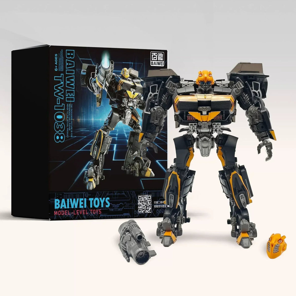 Baiwei TW-1038 Black & Orange Pickup Truck Transforming Robot