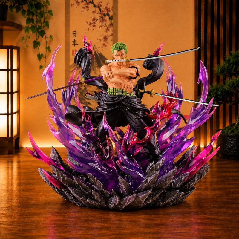 One Piece Roronoa Zoro King of Hell Santoryu Statue – 29cm