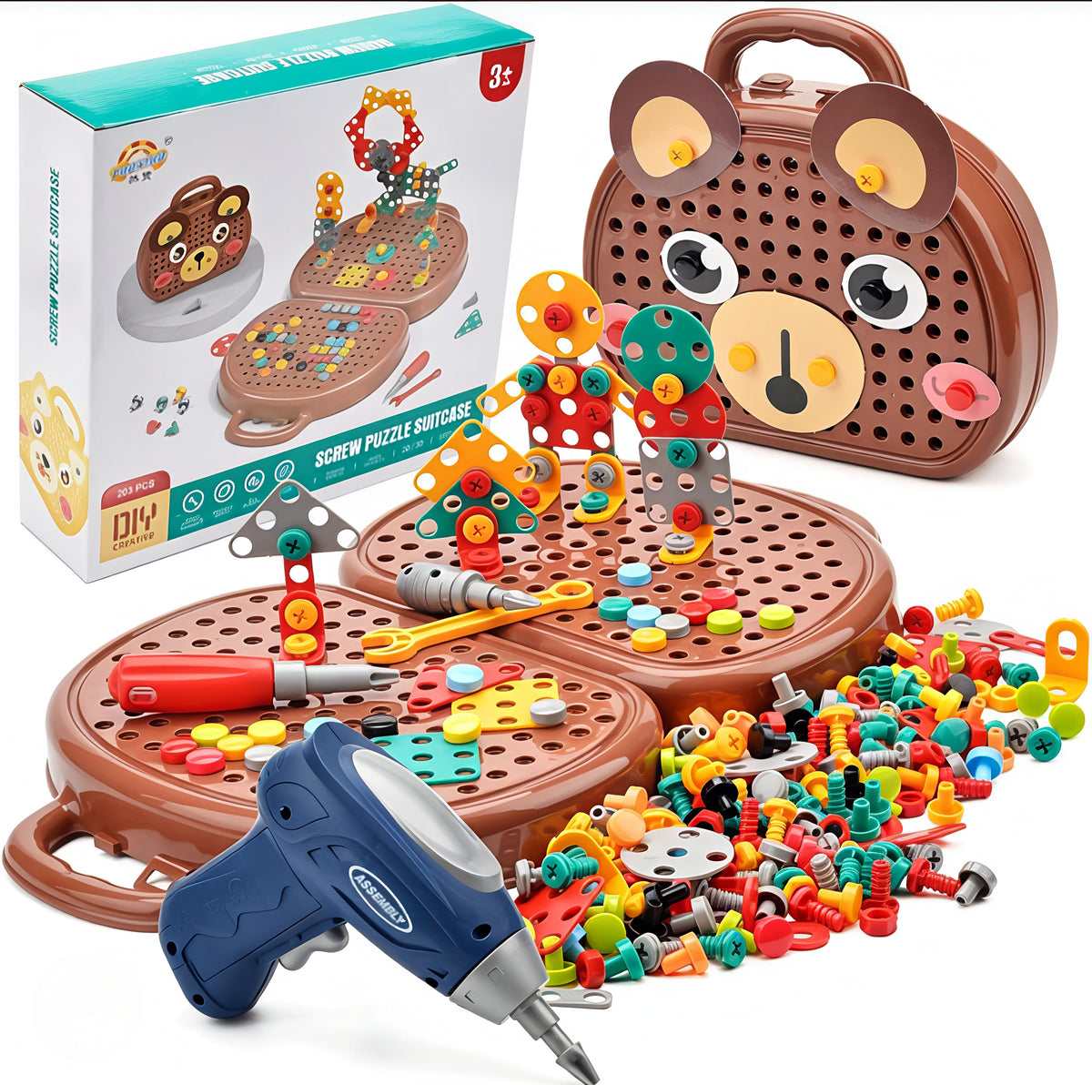 Screw Puzzle Set with Drill Machine