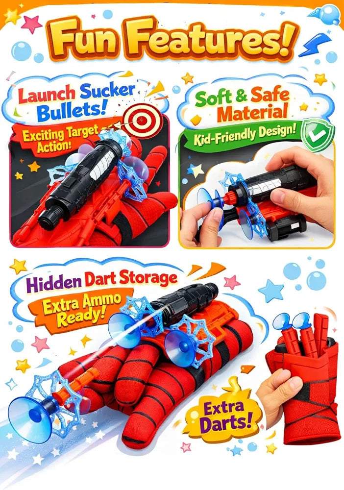 Spider-Man Wrist Launcher Glove – Suction Dart Shooter
