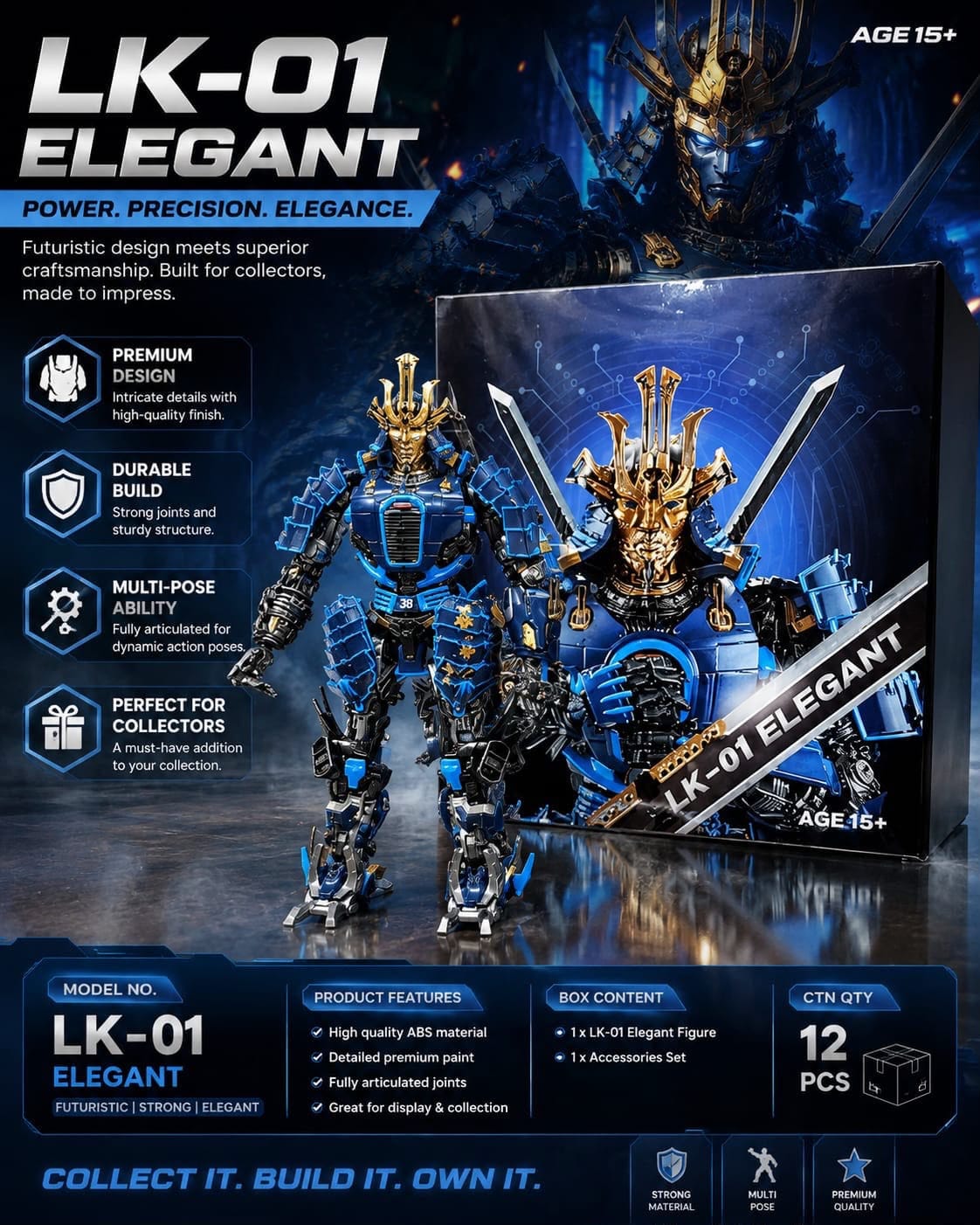 LK-01 Elegant samurai mecha figure