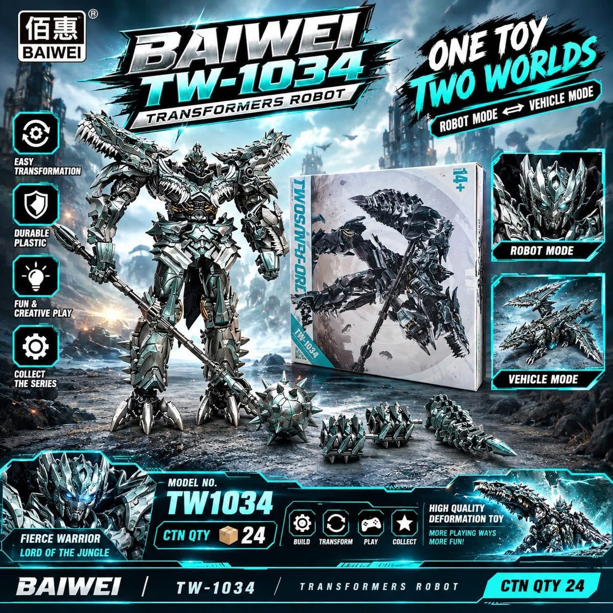 Baiwei TW-1034 robot to beast figure
