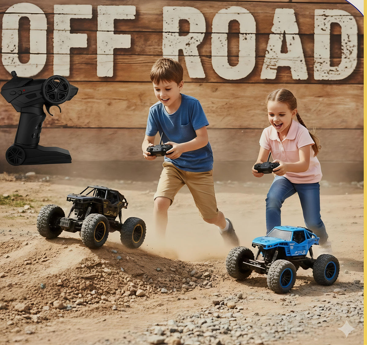 Toyboi Rock Rover 1:16 Off-Road RC Car – Smoke & Lights (Multicolour)