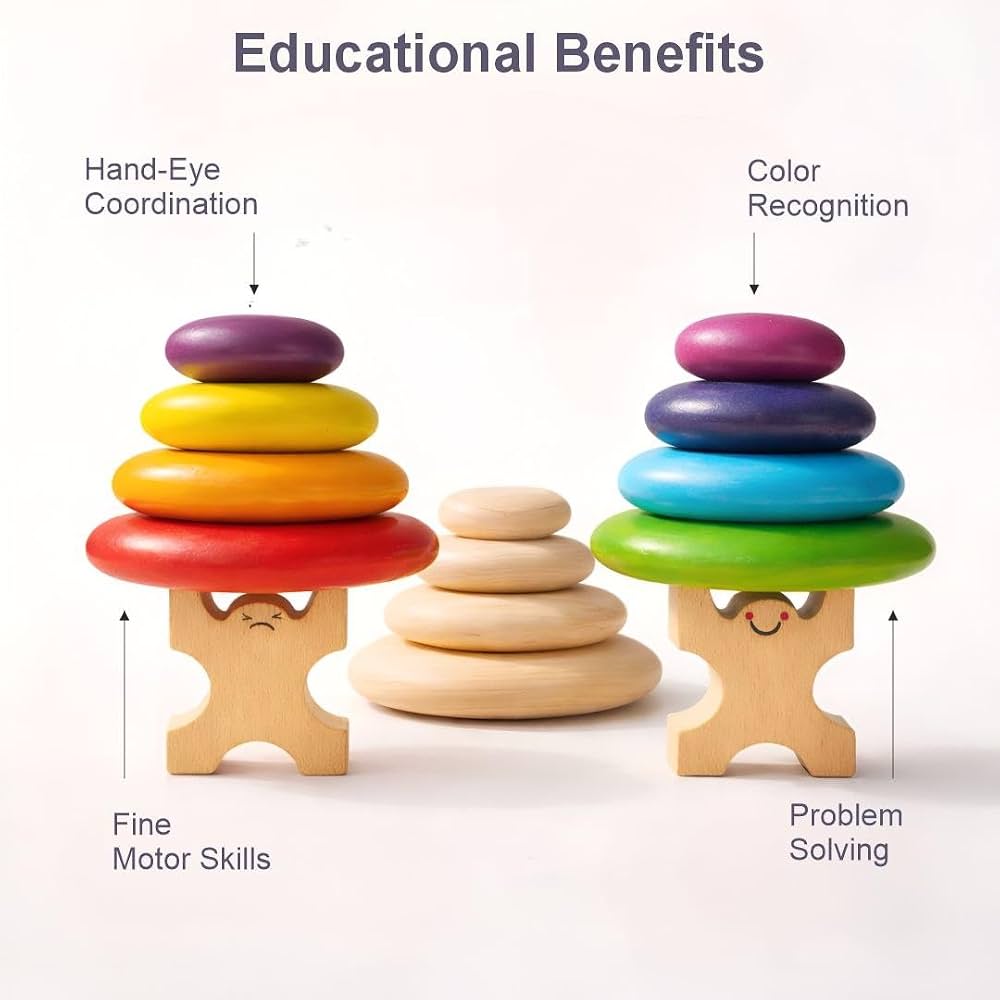 Wooden Pebble Stacking Toy - image 2