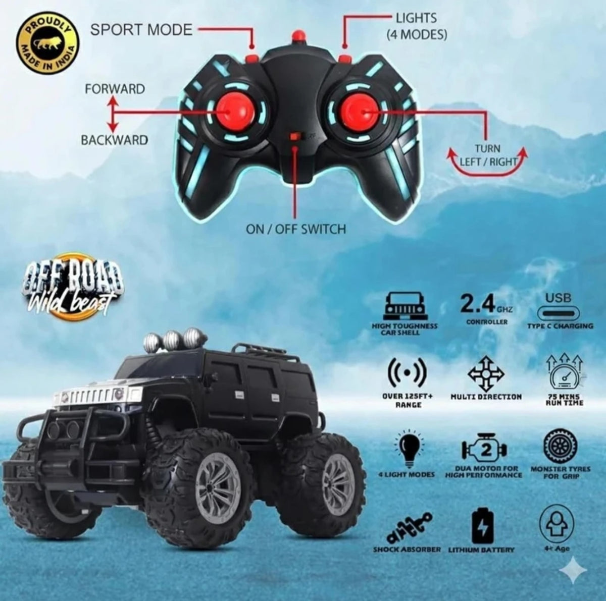 Remote Control Hummer Monster Truck - image 2